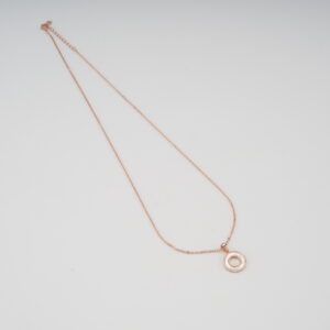 AGOR 925 Sterling Silver Adjustable Circular Necklace | Minimalist Pendant in Gold & Rose Gold Finish
