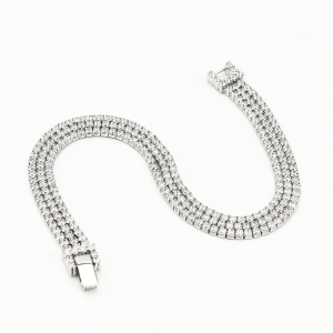 925 Sterling Silver Wide Triple Row Link Statement Bracelet Jewellery for Women High Polish