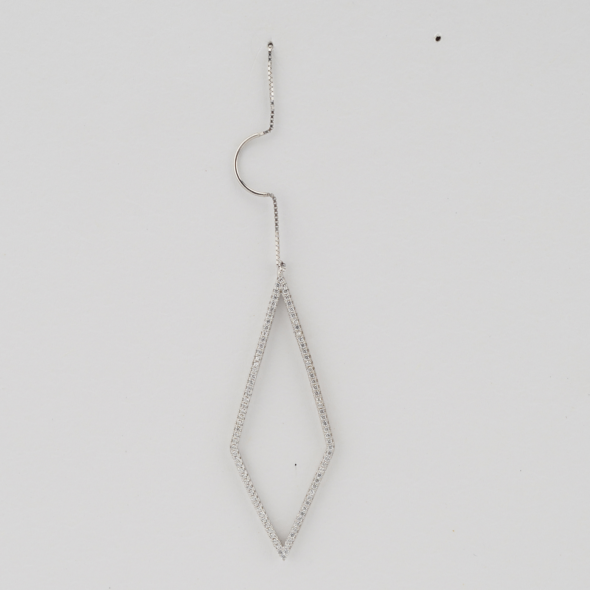 925 Sterling Silver Geometric Rhombus Wire Drop Earrings Jewellery for Women