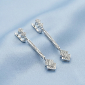 925 Sterling Silver Long Bar Geometric Dangle Earrings A Perfect Party Jewellery for Women