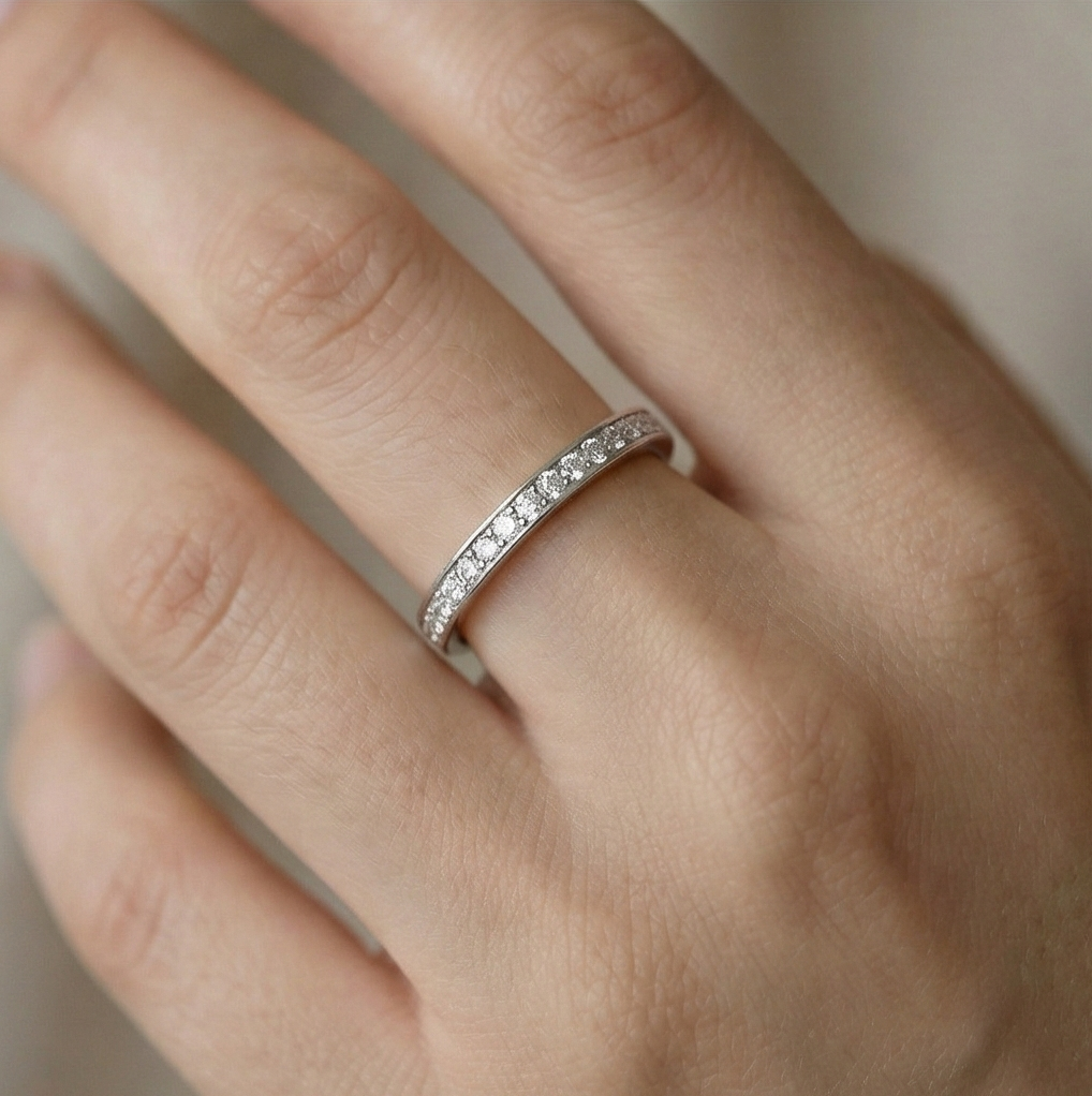 925 Sterling Silver Love You Engraved Eternity Band Ring Jewellery for Women