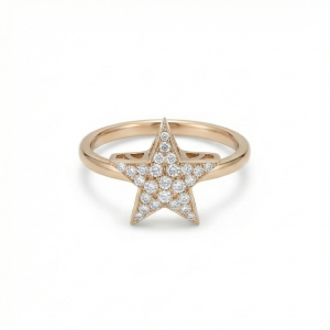 925 Sterling Silver Celestial Star Ring Rose Gold Plated Statement Jewellery for Women and Girls