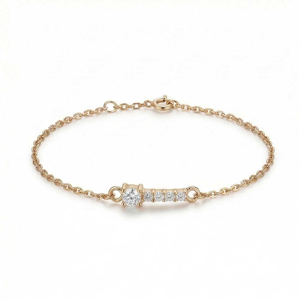 925 Sterling Silver Linear Bar Bracelet Jewellery Rose Gold Plated for Women