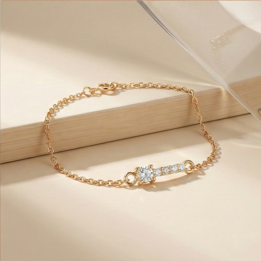 925 Sterling Silver Linear Bar Bracelet Jewellery Rose Gold Plated for Women
