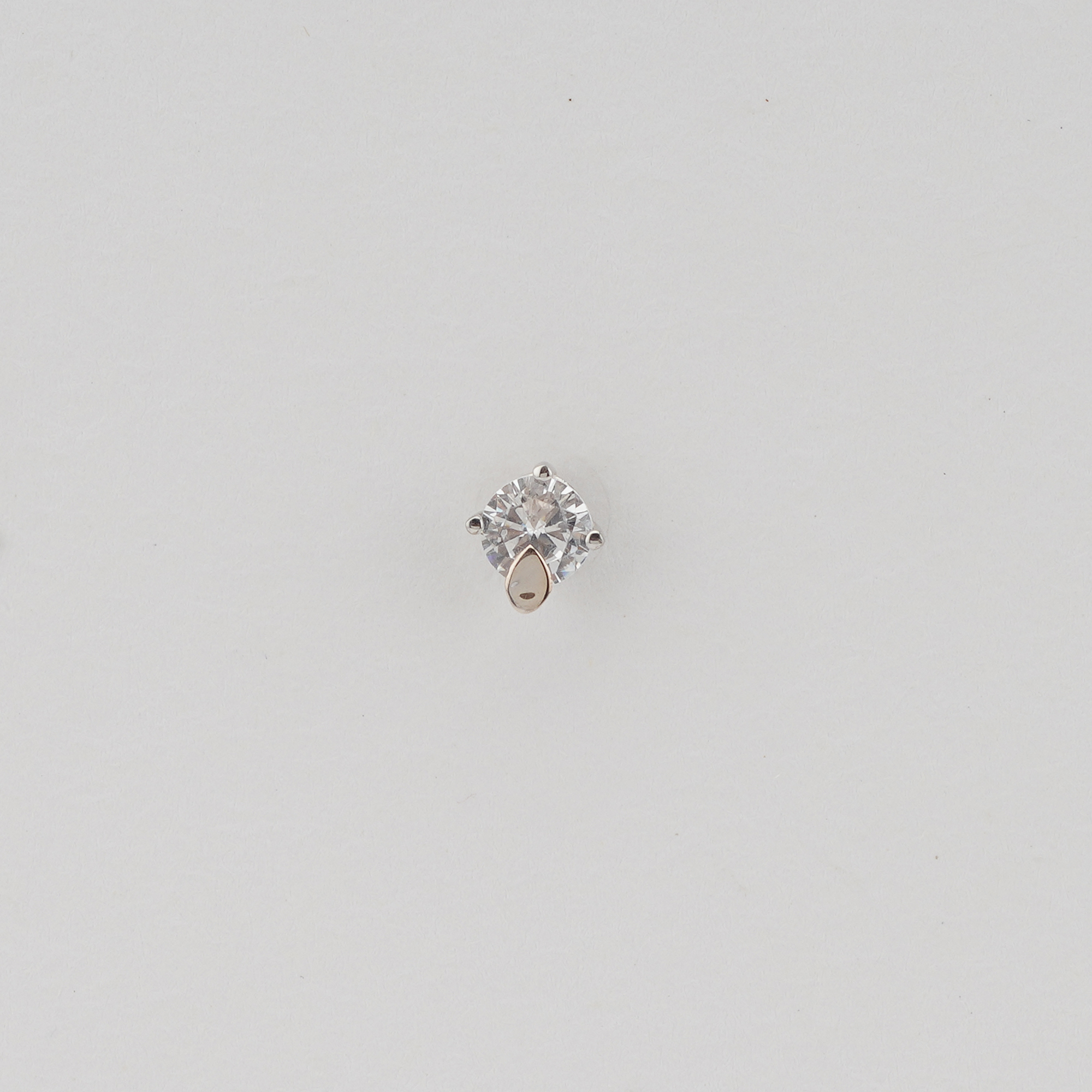 925 Sterling Silver Two Tone Solitaire Stud Earrings Jewellery for Women