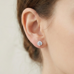 925 Sterling Silver Two Tone Solitaire Stud Earrings Jewellery for Women