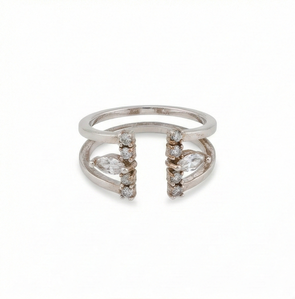 925 Sterling Silver Modern Geometric Open Cuff Ring Jewellery for Women