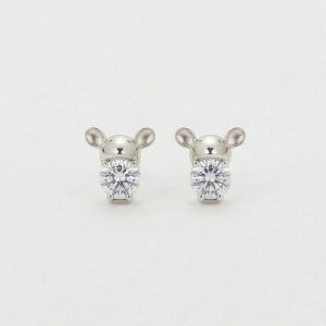 925 Sterling Silver Cute Mouse Stud Earrings Jewellery for Women & Kids