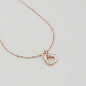 925 Sterling Silver Rose Gold Plated MOP Heart Pendant Necklace for Women, White Inlay Romantic Jewellery