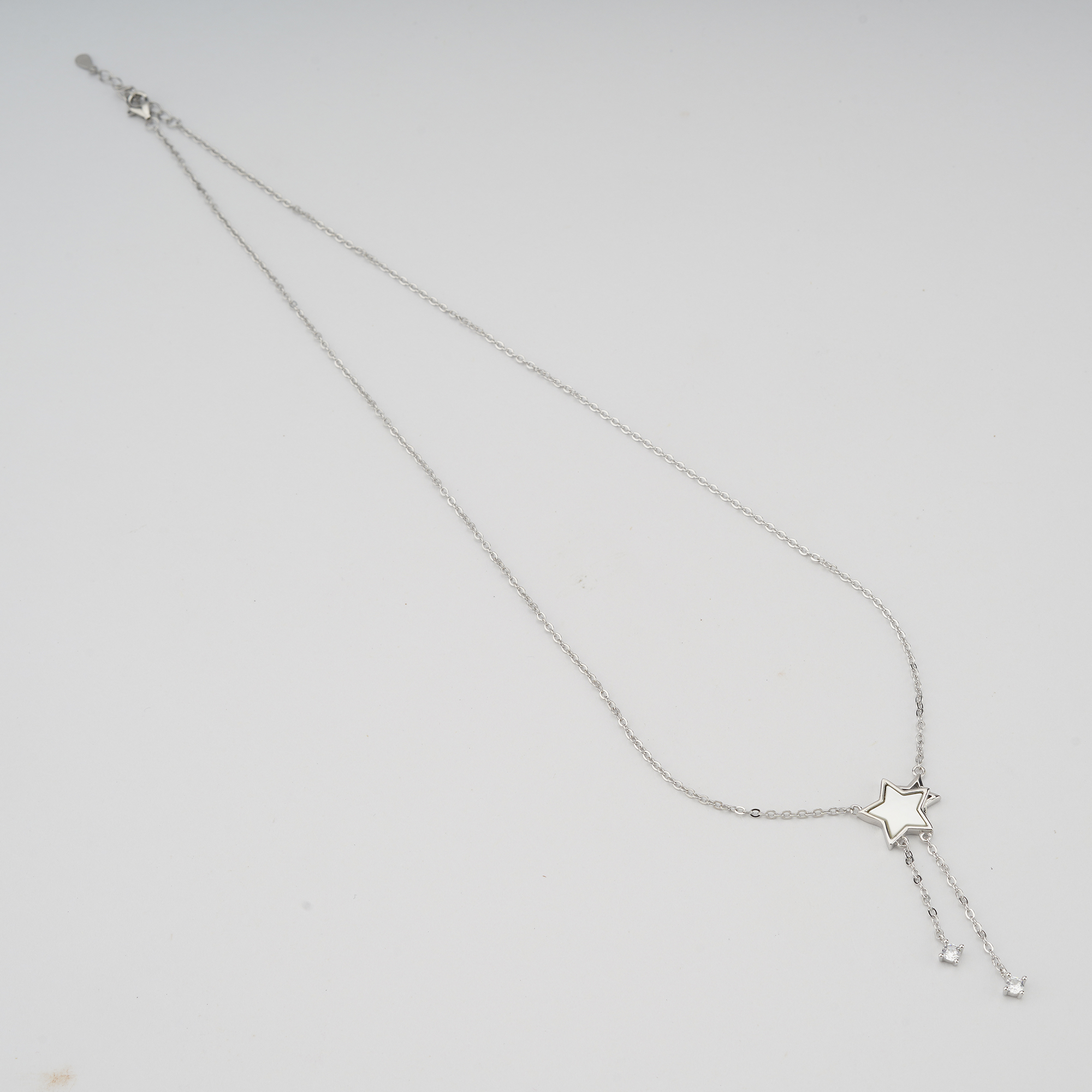 925 Sterling Silver Star Drop Lariat Necklace Jewellery for Women & Girls
