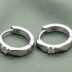 LUXE 925 Sterling Silver Geometric Huggie Hoop Earrings High Polish Finish Elegant Everyday Jewellery for Women
