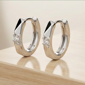 LUXE 925 Sterling Silver Geometric Huggie Hoop Earrings High Polish Finish Elegant Everyday Jewellery for Women
