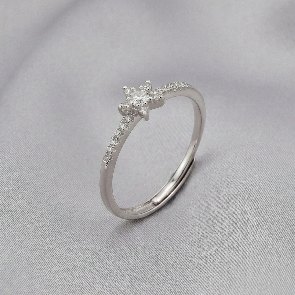 925 Sterling Silver Celestial Star Adjustable Ring Jewellery for Women