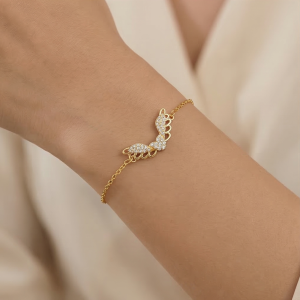 925 Sterling Silver Angel Wing Bracelet in Premium Gold Finish Ethereal Jewellery for Women