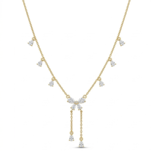 925 Sterling Silver Gold Plated Floral Lariat Y-Necklace Jewellery