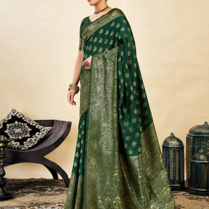 AXONIT Women's Silk Blend Banarasi Jacquard