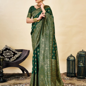 AXONIT Women's Silk Blend Banarasi Jacquard
