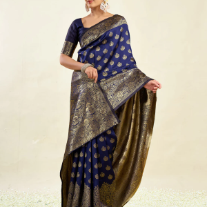 AXONIT Women's Silk Blend Banarasi Jacquard