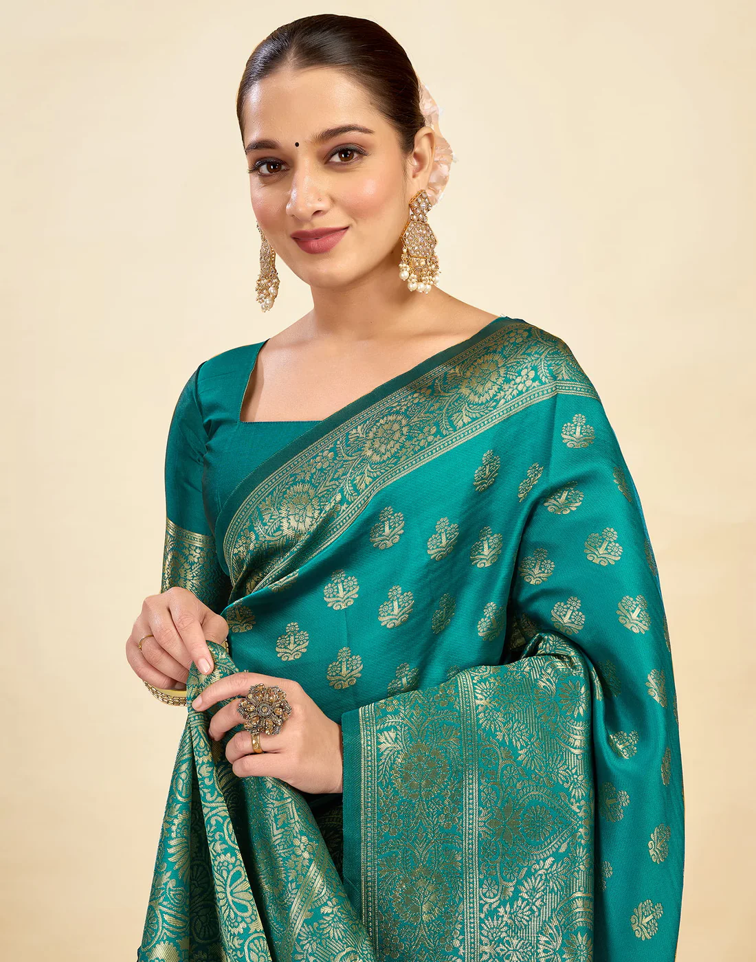 AXONIT Women's Silk Blend Banarasi Jacquard