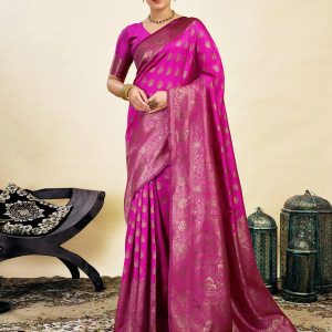 AXONIT Women's Silk Blend Banarasi Jacquard