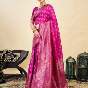 AXONIT Women's Silk Blend Banarasi Jacquard