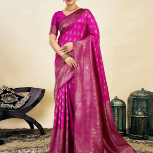 AXONIT Women's Silk Blend Banarasi Jacquard