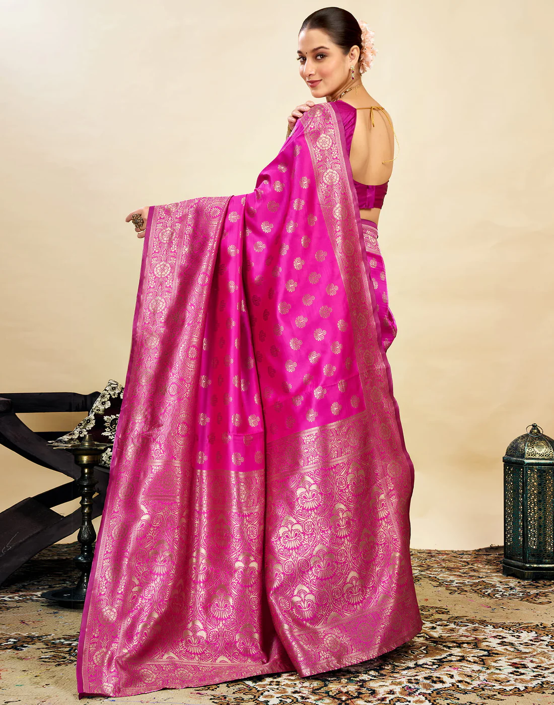 AXONIT Women's Silk Blend Banarasi Jacquard