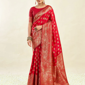 AXONIT Women's Silk Blend Banarasi Jacquard