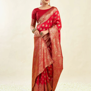 AXONIT Women's Silk Blend Banarasi Jacquard