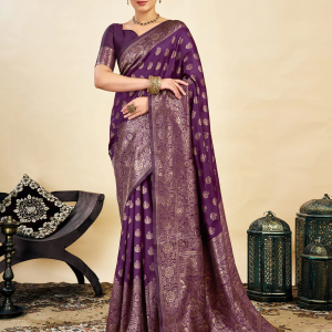 AXONIT Women's Silk Blend Banarasi Jacquard