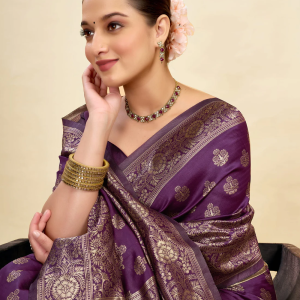AXONIT Women's Silk Blend Banarasi Jacquard
