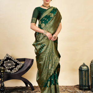AXONIT Women's Silk Blend Banarasi Jacquard