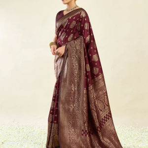 AXONIT Women's Silk Blend Banarasi Jacquard