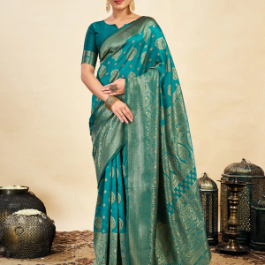 AXONIT Women's Silk Blend Banarasi Jacquard