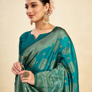 AXONIT Women's Silk Blend Banarasi Jacquard