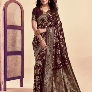AXONIT Women's Silk Blend Banarasi Jacquard