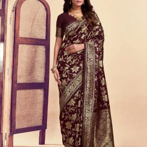 AXONIT Women's Silk Blend Banarasi Jacquard