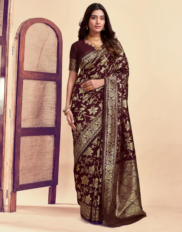 AXONIT Women's Silk Blend Banarasi Jacquard