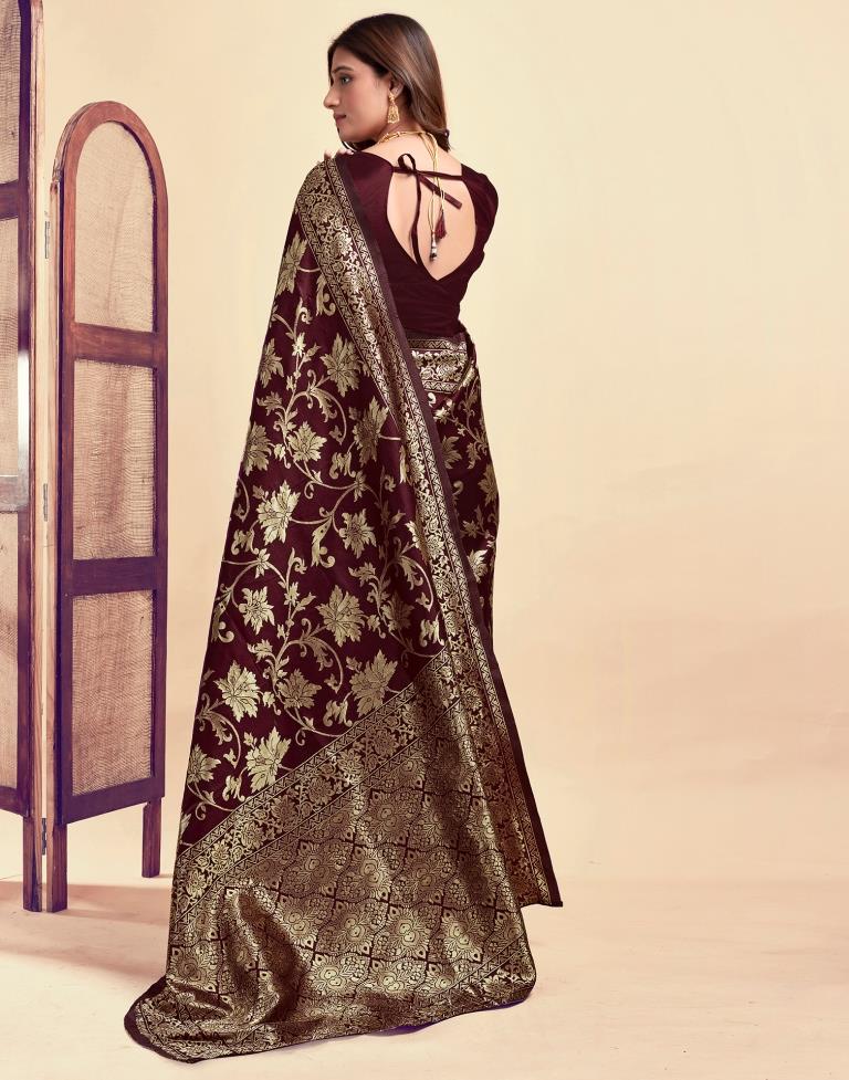 AXONIT Women's Silk Blend Banarasi Jacquard