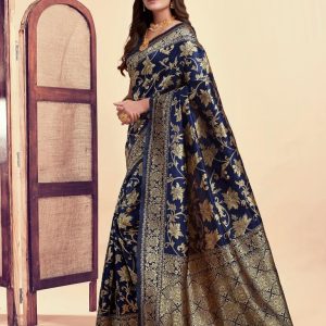 AXONIT Women's Silk Blend Banarasi Jacquard