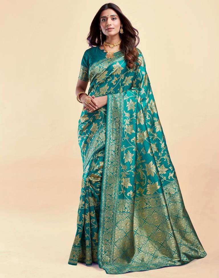 AXONIT Women's Silk Blend Banarasi Jacquard