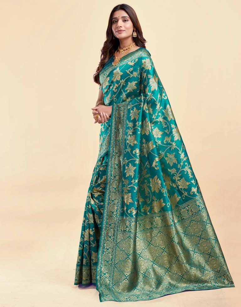 AXONIT Women's Silk Blend Banarasi Jacquard