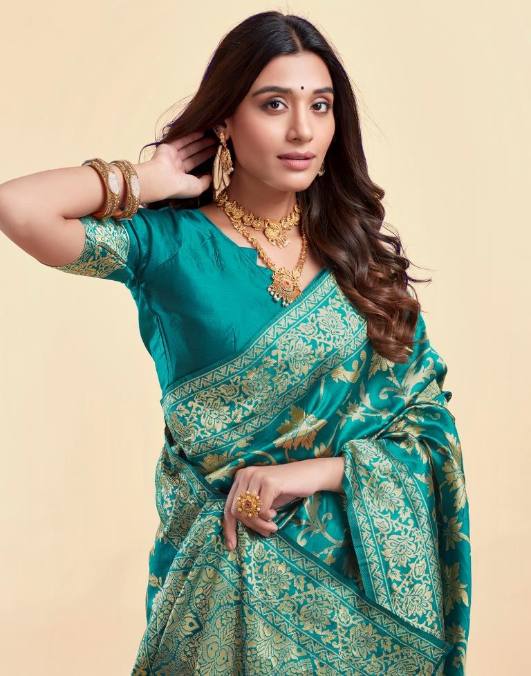 AXONIT Women's Silk Blend Banarasi Jacquard