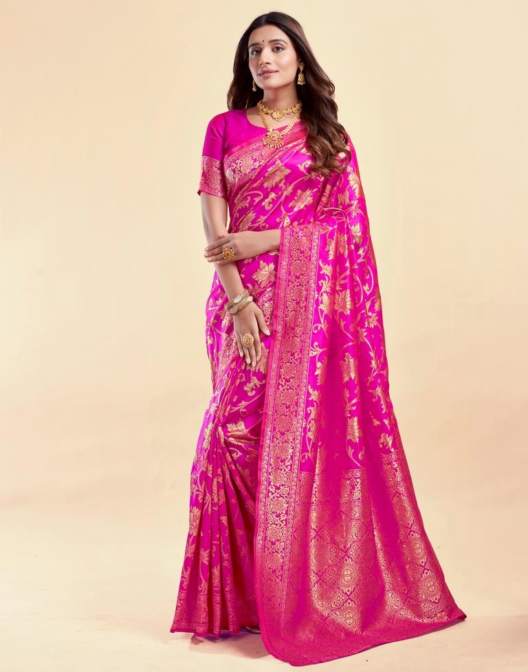 AXONIT Women's Silk Blend Banarasi Jacquard