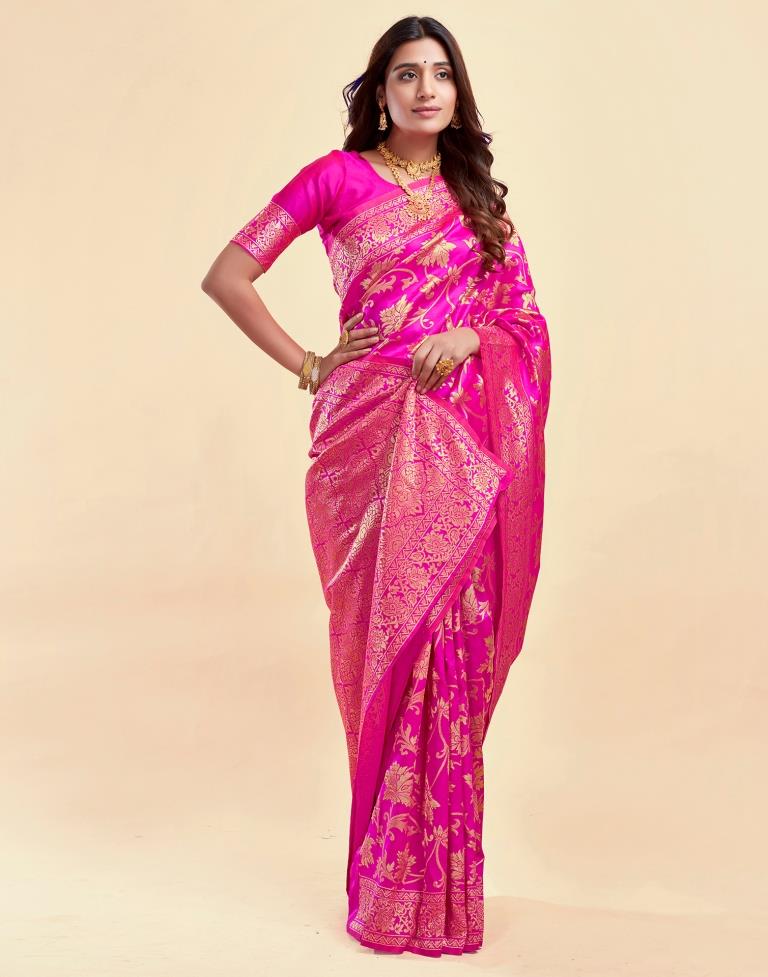 AXONIT Women's Silk Blend Banarasi Jacquard