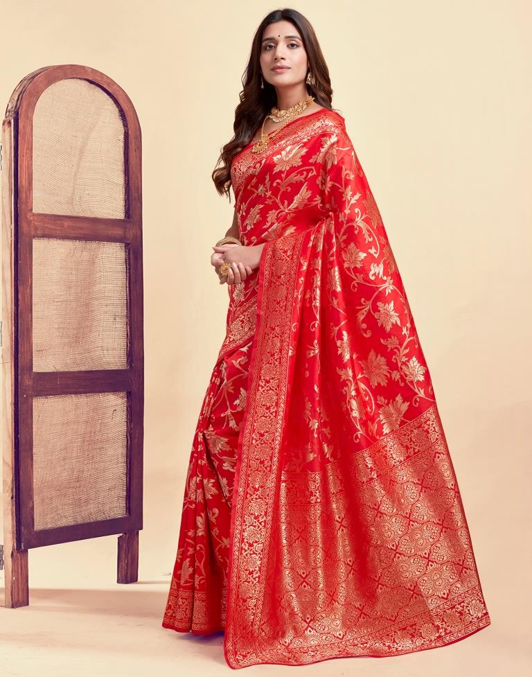 AXONIT Women's Silk Blend Banarasi Jacquard