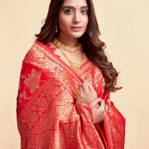 AXONIT Women's Silk Blend Banarasi Jacquard