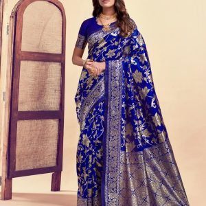 AXONIT Women's Silk Blend Banarasi Jacquard
