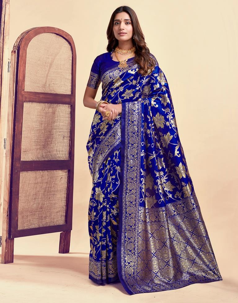 AXONIT Women's Silk Blend Banarasi Jacquard