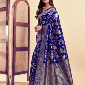 AXONIT Women's Silk Blend Banarasi Jacquard